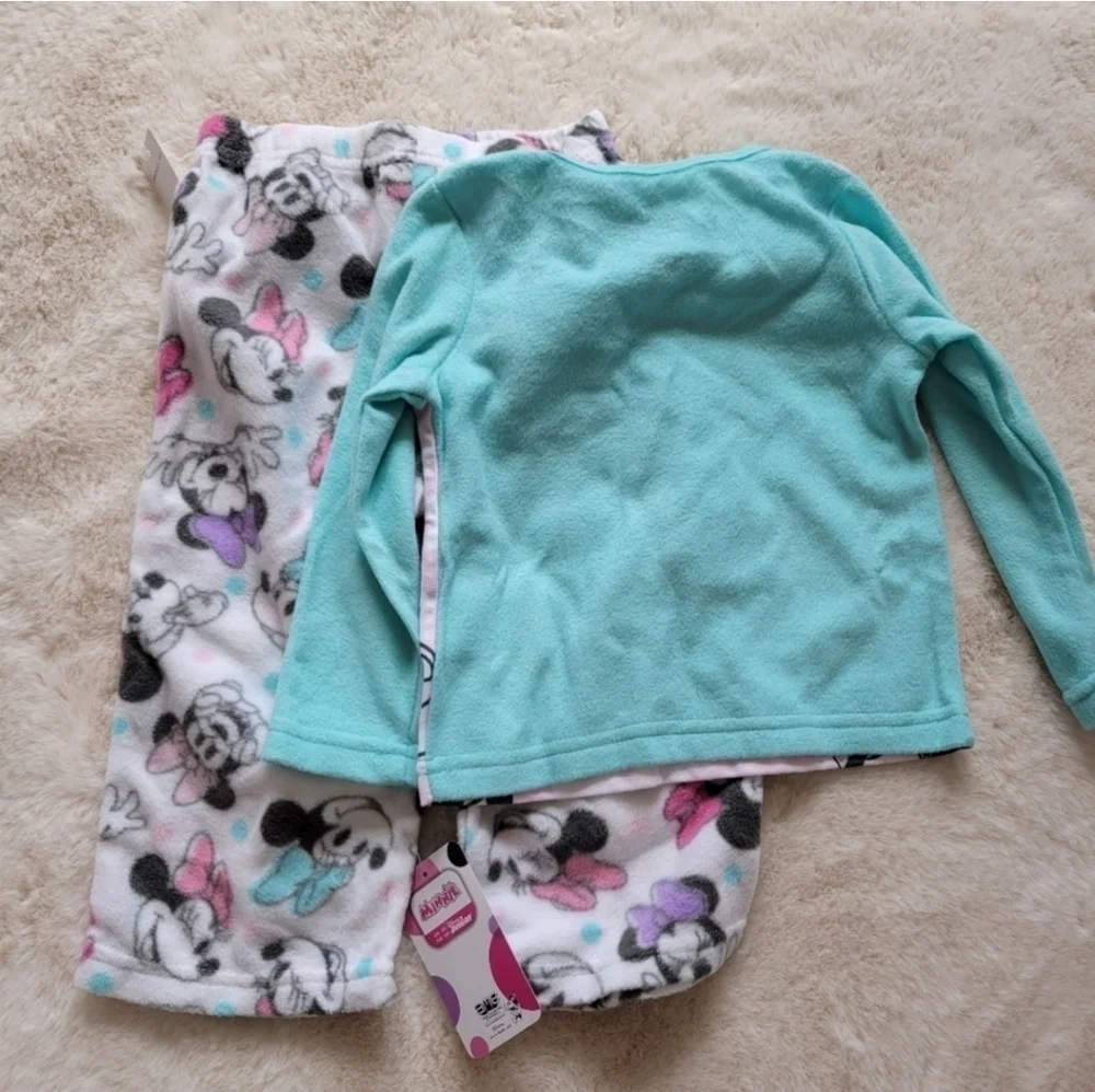 NWT Disney Minnie Mouse Toddler Girl Pajama Set Long Sleeve Sleepwear Blue Pink